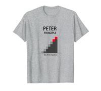 Principio di Peter Peter: Grafico dell'ascesa all'incompetenza Maglietta, Uomo, Grigio Melange, L