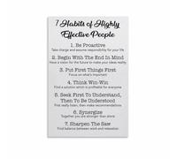 Principles of Highly Effective People Guide Motivational Canvas Wall Art Print for Self Improvement and Home Office Decor(Unframed,12x18inch(30x45cm))