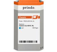 Prindo Classic XL Cartuccia d'inchiostro ciano Originale PRICCLI551CXL alternativa per Canon CLI-551c XL (6444B001)