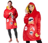 Pringles Felpa Coperta con Cappuccio Uomo - Felpe Oversize di Pile Blanket Hoodie Taglia Unica Gadget Regalo Simpatico