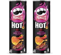 Pringles HOT Smokin' BBQ Ribs Flavour, 160 grammi (Confezione da 2)