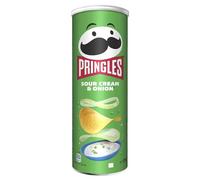Pringles Sour Cream e Onion| Snack salato| Chips al gusto cipolla e panna acida| A base di patate | Vegetariano | Perfette per l'aperitivo | Confezione singola da 175g