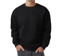 PrinStory Felpe da uomo a maniche lunghe con scollo rotondo testurizzato caldo maglione top con orlo a costine