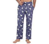 PrinStory Pantaloni da pigiama da uomo, con tasche, elastico in vita, pantaloni da uomo, Cigno Grigio Viola, M