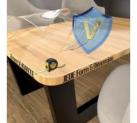 PRINT.GG Tovaglia Plastificata & Strutturata 2mm Su Misura, Protezione Tavolo Lavabile Rotonda Rettangolare, Pellicola Trasparente Tavolo Su Misura, Film PVC Bordi Smussati