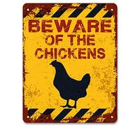 Print handgefertigten - Beware of The Chickens | Vintage Metall Garten Yard Achtung | Kleingarten Schild