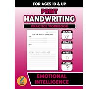 Print Handwriting Practice Workbook - Emotional Intelligence: For Ages 10 & Up | Penmanship Learning Activities for Students