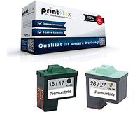 Print-Klex - Set di cartucce d'inchiostro compatibili con Lexmark 10N0016E / 10N0026E (n. 16 + 26/17+ 27) X75M X75PrintTrio Z13 Z23 Z23E Z24 Z25 Z25L Z33 Z34