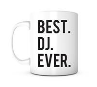 PRINT SUPREMACY Bst DJ Evr - Tazza da caffè da 325 ml, regalo per compleanno, produttore di musica radio tech, mixer DJ, tazza da caffè DJ per matrimoni, bar Mitzvah, Disc Jockey Sound Tech Audio