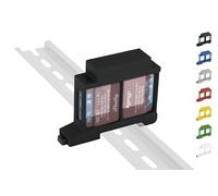 Print Worth Supporto per binario 3D "Dual" per 9 Shellys della serie MINI: 1, 1PM, PM, EM (Plus, G3, G4) DIN Rail bracket (35 mm) (nero)