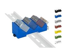Print Worth - Supporto per binario 3D "Triple" per tutti i 14 Shellys della serie MINI: 1, 1-LR, 1PM, 1PM-LR, PM, EM (Wave/Plus, G3, G4) DIN Rail bracket (35 mm) (blu)