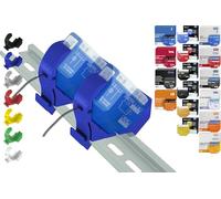 Print Worth - Supporto per guida 3D "PWG3-Mini" per 32 Shellys: 1,1PM,2PM,Shutter,1L,2L,EM,i4,i4DC,i4LR,dimmer, dimmer Dali,RGBW PM (Wave/Plus,G3,G4) (blu)