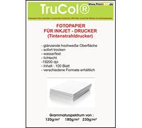 Print4Life 300 fogli di carta fotografica formato A4 Photo Paper 120g / m² High Gloss 9600 DPI