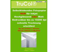 Print4Life 50 fogli di formato A4 adesivo fotografica opaca etichette di carta a getto d'inchiostro A4: 210mm x 297mm 128g / m²