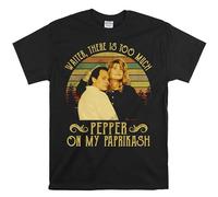 Printable Area Maglietta vintage con scritta "When Harry Met Sally, Waiter There is Too Much Pepper On My Paprikash, maglietta unisex con citazione cinematografica, Nero , S