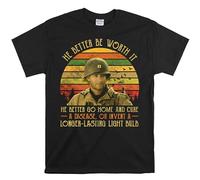 Printable Area Saving Private Ryan Shirt, Captain Miller He Better Be Worth It He Better Go Home, maglietta vintage unisex con citazione del film, Nero , M