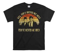 Printable Area T-shirt vintage con citazione di Stan Laurel e Oliver Hardy Well Here's Another Nice Mess You've Gotten Me Into, Nero , S