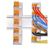 Printastisch - Supporto per guida guida DIN compatibile con 5 morsetti Wago 221-412, 221-413, 221-415 (non incluso nella confezione)