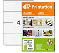 Printation Etichette 210 x 74 mm autoadesive bianche da stampare - 400 adesivi laser 210 x 74 - Etichette universali su fogli 100 DIN A4 1 x 4 - 4 etichette adesive 8405 per foglio - DATAPRINT VDA