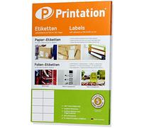 Printation Etichette Adesive A4 105x57 mm, 100 Etichette Bianche, 10 Fogli Adesivi A4 Stampabili, Compatibili con Stampanti Laser e Inkjet, 10 Etichette per Foglio A4, Formato 105 x 57 mm 2x5
