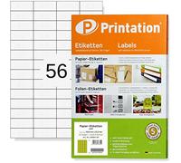 Printation Etichette Adesive Bianche 52,5 x 21,2 mm - 1400 Etichette Multiuso Autoadesive, 56 Etichette per Foglio A4, 25 Fogli - Carta Adesiva per Stampante Laser e Inkjet, Universali, per Indirizzi