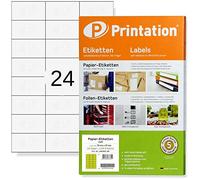 Printation Etichette bianche adesive 70 x 37 mm, Bianco 70x37mm, 600 Etichette Adesive su 25 Fogli A4, Carta Adesiva per Stampante Laser e Inkjet, Etichette Autoadesive per Indirizzi, 3474 4453 FBA