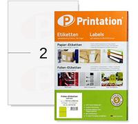 Printation Etichette bianche impermeabili 210 x 148 mm bianco opaco su foglio DIN A4 - 2 etichette A5 per foglio A4/25 fogli - 50 etichette adesive 210 x 148 autoadesive resistenti alle intemperie
