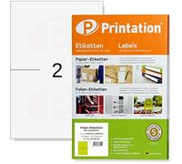 Printation Etichette in pellicola, 210 x 148 mm, trasparenti trasparenti, lucide, su fogli DIN A4, 2 etichette A5, trasparenti per fogli A4, 25 fogli 50, 210 x 148, autoadesive, stampabili,