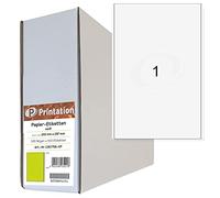 Printation Etichette universali 200 x 297 mm (DIN A4) bianco - 500 fogli A4 con 500 etichette autoadesive stampabili con bordo 200 x 297 1x1 carta etichette adesive A4