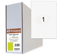 Printation Etichette Universali 210 x 297 mm - 500 Fogli Adesivi A4 Stampabili - 1x1, 1 Etichette per Foglio, Bianco 210x297 senza margine, stampabili autoadesive - 3478 6119 4631