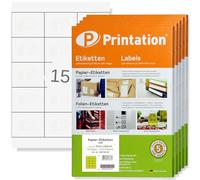 Printation Etichette Universali 70 x 50,8 mm - 15 Etichette per Foglio 70x50,8/500 fogli A4-7500 Etichette Adesive A4 per Stampante - Etichette Multiuso con Margini - 3669 4278 5055 LA135 002175