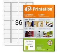 Printation Etichette universali, autoadesive, 45 x 30 mm, con angoli arrotondati, 900 adesivi su 25 fogli DIN A4 da 4 x 9 45 x 30 - 36 etichette autoadesive stampabili per foglio A4 - arrotondate BSB