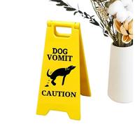 Printed Cat Vomit Sign, Funny Cat Vomits Humor Caution Sign, 4.72x2.36x4.72 Inches Novelty Desk Decoration, Cute Gag Black Signature for Home, Classroom, Bathroom Decor
