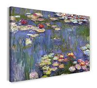 Printed Paintings Stampa su Tela (100x70cm): Claude Monet - Ninfee