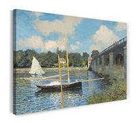 Printed Paintings Stampa su Tela (120x80cm): Claude Monet - Il Ponte di Argenteuil (1874)