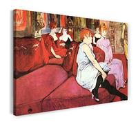 Printed Paintings Stampa su Tela (120x80cm): Henri de Toulouse-Lautrec - Il Salone della Rue des