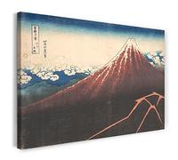 Printed Paintings Stampa su Tela (120x80cm): Katsushika Hokusai - Tempesta sotto Il Monte Fuji (S