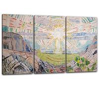 Printed Paintings Stampa su Tela 3 Parti (120x80cm): Edvard Munch - Il Sole (1910/1911)