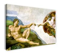Printed Paintings Stampa su Tela (60x40cm): Michelangelo - La creazione di Adamo