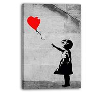 Printed Paintings Stampa su Tela (70x100cm): Banksy - Bambina con Palloncino (Girl with Balloon) Street Art