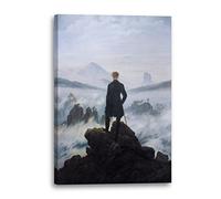 Printed Paintings Stampa su Tela (70x100cm): Caspar David Friedrich - Escursionisti sopra Il Mare