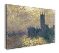 Printed Paintings Stampa su Tela (80x60cm): Claude Monet - Il Parlamento di Londra