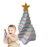 Printed Star Fidget, Multi-Color Fidget Toy, Christmas Tree Fidget Toy, Desk Fidget Toy, Pulling Out Christmas Tree Multi-Color Fidget Toy for Adults and Kids and Desk Decoration