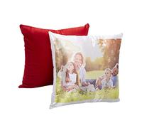 PrintedGift cuscino personalizzato con foto e testo, federa in cotone con imbottitura inclusa, 40 × 40 cm