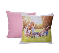 PrintedGift cuscino personalizzato con foto e testo, federa in cotone con imbottitura inclusa, 40 × 40 cm