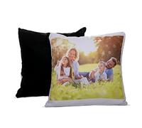 PrintedGift cuscino personalizzato con foto e testo, federa in cotone con imbottitura inclusa, 40 × 40 cm