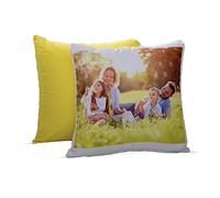 PrintedGift cuscino personalizzato con foto e testo, federa in cotone con imbottitura inclusa, 40 × 40 cm