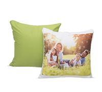 PrintedGift cuscino personalizzato con foto e testo, federa in cotone con imbottitura inclusa, 40 × 40 cm