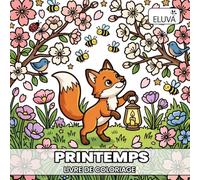 Printemps livre de coloriage: Cozy spring - 60 images aux traits larges pour une pause créative, Format 21.59 x 21.59 cm, Sujets naturels et bucoliques