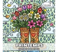 Printemps livre de coloriage: Cozy spring - Activité de coloriage basée sur des formes claires, 60 modèles variés, Conception carrée compacte et maniable
